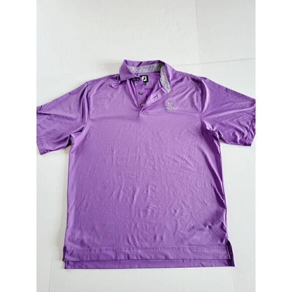 FootJoy FJ Performance Stretch Golf Polo Shirt Size Large Purple Solid Men's - Picture 6 of 8